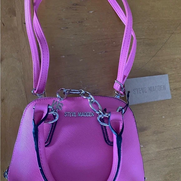 Steve Madden BFaith Chain Purse Bright Pink - Picture 2 of 4